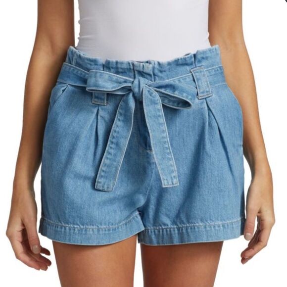 L'AGENCE Hillary Paperbag Denim Shorts, 25 - Picture 1 of 6